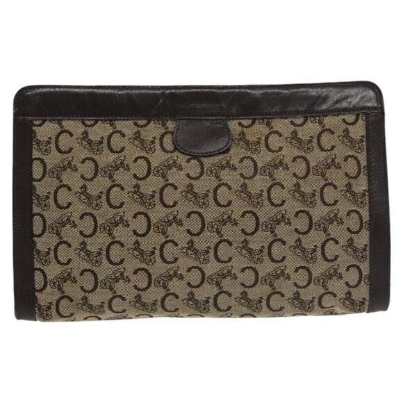 CELINE C Sulky Clutch Bag Canvas Brown - Picture 3 of 16